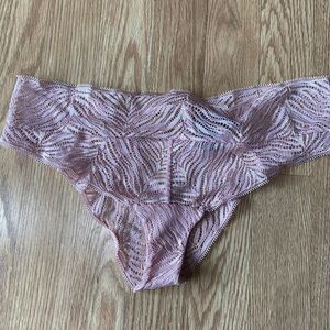 Victoria's Secret Lace Tanga Underwear with Ladder Detail Pink Large